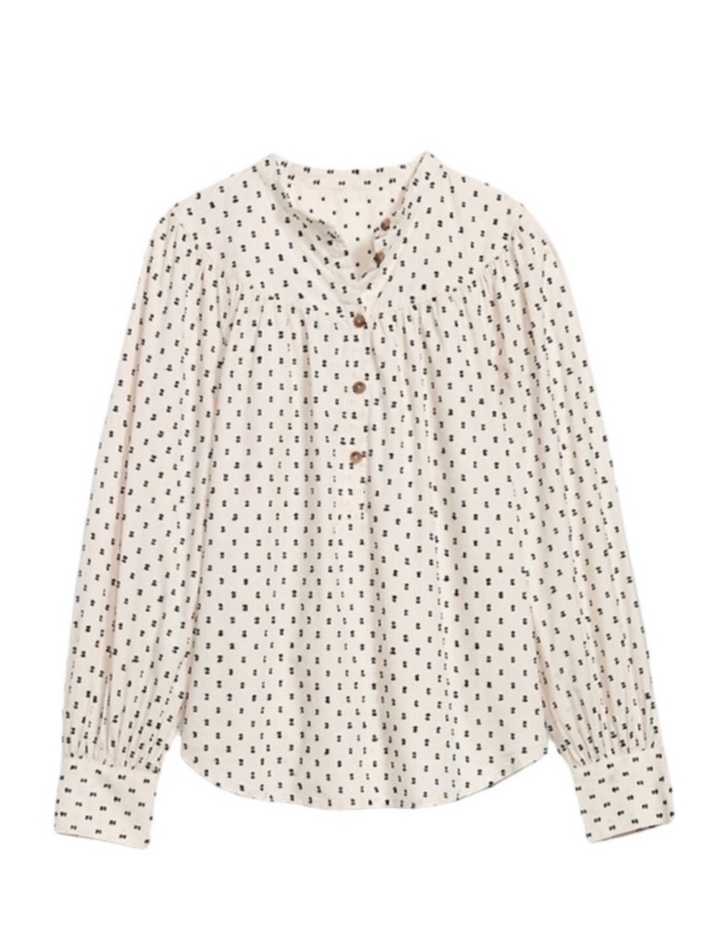 🐑Embroidered Clip Dot Bishop Sleeve Tunic, Size Medium